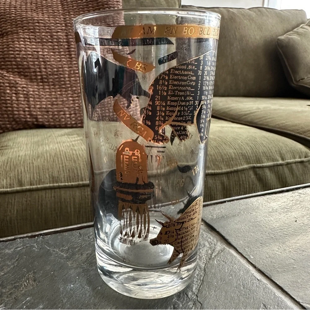 Hammacher Schlemmer Stock Market Bull and Bear Highball Glass Set of Two Vintage
